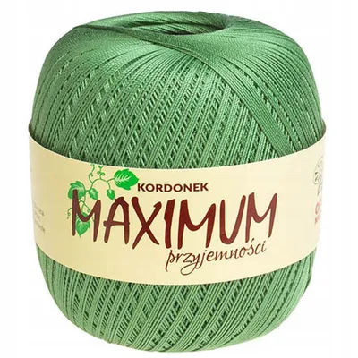 Produktbild von MAXIMUM Baumwollgarn 100g – Farbe 1681 Grün – Hochwertiges Häkelgarn für Spitze, Handarbeiten & DIY-Projekte