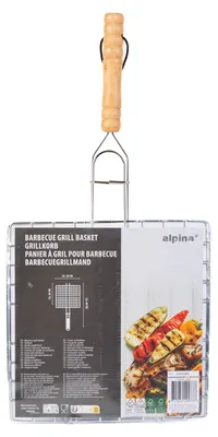 Produktbild von Grillrost für Fleisch - mit Holzgriff - 20 x 20 cm 1 Stück [56300E]