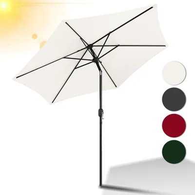 Image de Parasol Jopassy Ø2,7 m Parasol de jardin pivotant à 360° Parasol de terrasse Parasol suspendu Parasol de marché Parasol de plage - Beige