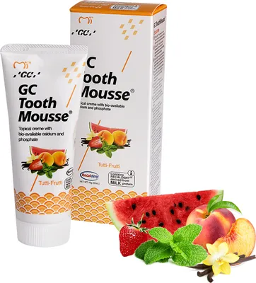 Produktbild von GC Tooth Mousse Zahnpasta für empfindliche Zähne für Kinder Tutti-Frutti-Geschmack