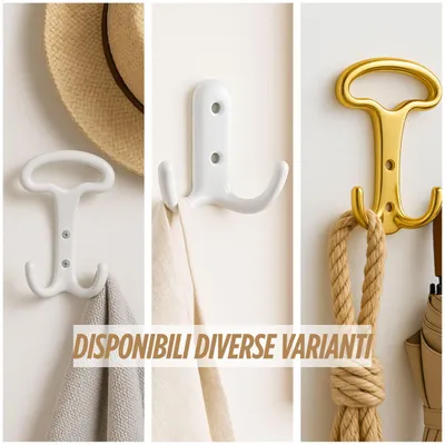 Imagen del producto de Ganchos de pared metálicos, 3 unidades, color , para abrigos y sombreros