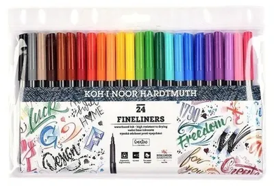 Imagen del producto de KOH-I-Noor Fineliner: Bolígrafos de precisión de diferentes colores, en un paquete de 24 unidades