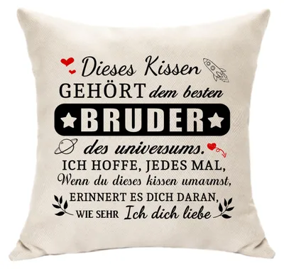 Produktbild von Personalisierte Kissenbezüge von deiner Schwester zum Geburtstag, zur Hochzeit oder zu Weihnachten.