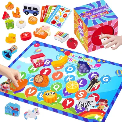 Image de Jouets Montessori pour enfants de 3 à 5 ans - Jouets en bois - Jeux éducatifs - Jouets pour le développement de la motricité - Jeux de tri - Cadeau pour filles et garçons