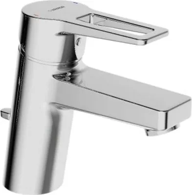 A close-up studio shot of a chrome faucet.