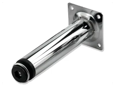 8 Möbelfüße verstellbar 150 mm, Metall, verchromt, Ø30 mm