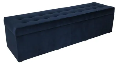 Obrázok produktu pre MG Design, tmavomodrý taburet s úložným priestorom, 45x160 cm - úložný priestor 190 litrov, nosnosť do 300 kg, tvarovo stabilný, dodávaný zmontovaný, vhodný do obývačky a predsiene