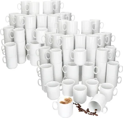 Obrázek produktu pro sada 96 hrnků na kávu Event 250ml bílé porcelánové šálky stohovatelné na sebe