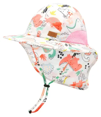 Immagine prodotto di Cappellino da sole per bambini con protezione per il collo, modello "Dinosauro" della marca A-Rosa, adatto a bambini dai 1 ai 4 anni