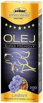 Produktbild von VITAR Veterinae Leinöl 200 ml Omega 3 6 Hunde Katzen Gesundheit