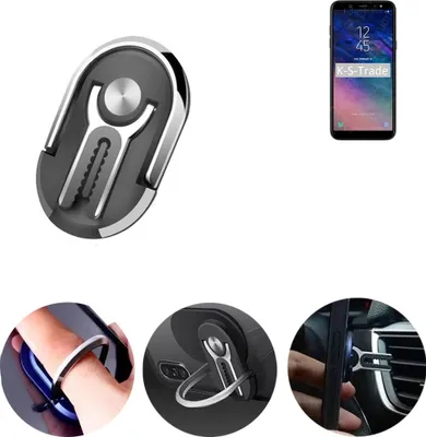 Produktbild von K-S-Trade 3in1 Smartphone-Ring Handy-Ring kompatibel mit Samsung Galaxy A9 Star Lite Fingerhalterung  Handyring Tischständer