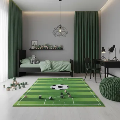 Teppich Kinder Flachgewebe Fußball Polyamid Antirutsch Spielzimmer_Grün_Läufer_#sku_BARKPLAY801202911GREEN-BARKPLAY1001502911GREEN-BARKPLAY1201702911GREEN-BARKPLAY1402002911GREEN-BARKPLAY1602302911GREEN#