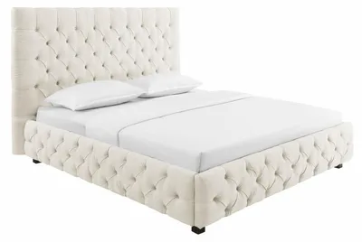 Produktbild von Casa Padrino Chesterfield Doppelbett Beige / Schwarz 180 x 200 cm - Schlafzimmer Möbel
