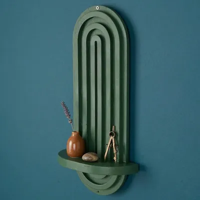 Image de Pernumia - Étagère, 20x9x40h cm Vert, une Planche