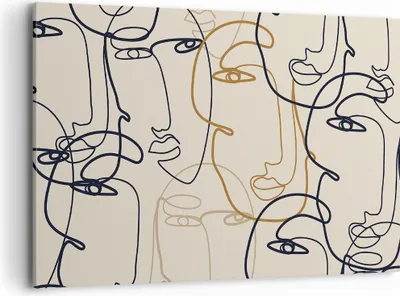 Produktbild von Bild auf Leinwand - Leinwandbild - Einteilig - Frau Gesicht Linie - 120x80cm - Wand Bild - Wanddeko - Wandbilder - Leinwanddruck - Bilder - Wanddekoration - Leinwand bilder - Wandbild - AA120x80-5109
