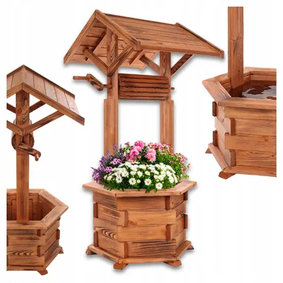 Produktbild von Mazur Holz Gartenbrunnen Groß Deko 110cm