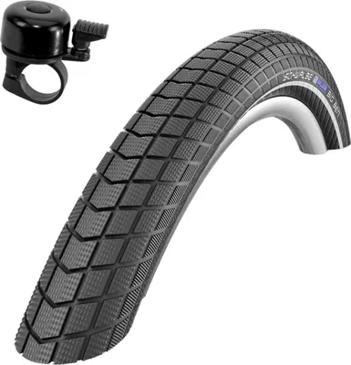 Produktbild von 1 x Schwalbe Big Ben Performance 20 Zoll Fahrradreifen RaceGuard Fahrrad Mantel Decke mit Reflexstreifen 55-406 (20 x 2,15") inkl. Fahrradklingel