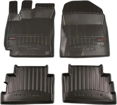 Productafbeelding van FROGUM ProLine 3D TPE vloermatten voor HYUNDAI Kona (linksgestuurd), voor- en achterkant