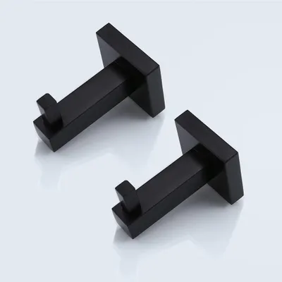 Produktbild von Schwarze Wandhaken für Küche und Badezimmer - r Handtuchhaken - Set von 2
