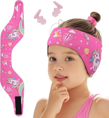Produktbild von Kinder Schwimmkopfband mit Ohrenschutz, elastisch, Größe M, für Wassersport