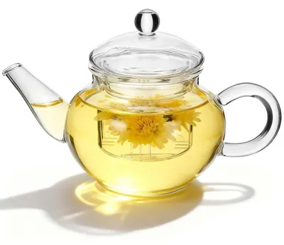 Immagine prodotto di Teiera in vetro da 250 ml con filtro integrato, resistente al calore