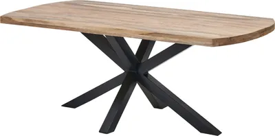 Produktbild von Esstisch - Braun - Schwarz - Mangoholz massiv - Metallgestell - 200 x 100 cm