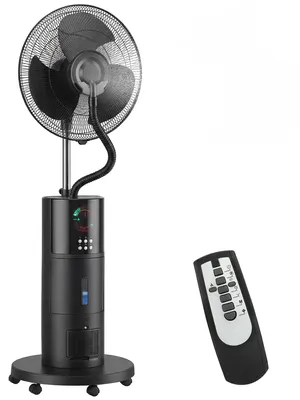 Produktbild von 4-in-1 Standventilator mit Wassernebel Luftreiniger Mückenschutz 9-Stunden-Timer 3 Modi Fernbedienung Schwarz