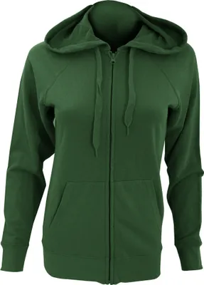 Produktbild von Fruit Of The Loom Damen Kapuzenjacke / Kapuzen-Sweatshirt / Hoodie mit Reißverschluss, tailliert BC2658 (S) (Flaschengrün)