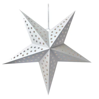 Produktbild von Clayre & Eef Hängender Stern 90x20x90 cm Weiß Papier