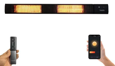 Productafbeelding van Terrasverwarmer Infrarood - 3000 W Vermogen - Koolstofvezel - Zwart - Wandmontage