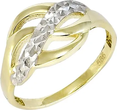 Produktbild von Ring aus 14 Karat Gelb- und Weißgold, Glare1528, Ringgröße 63, Höhe 23,2 mm