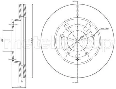Produktbild von 2x METELLI Bremsscheibe 23-0347 für MAZDA PREMACY (CP) 48 5mm 258 0mm