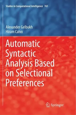 Obrázek produktu pro Automatic Syntactic Analysis Based on Selectional Preferences