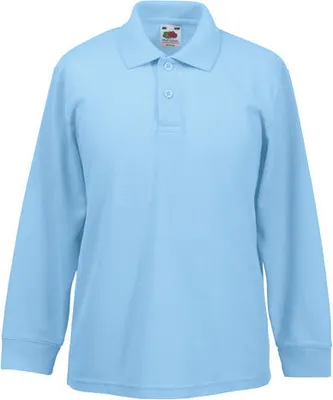 Produktbild von Fruit of the Loom - Kids Polo 65/35 Longsleeve - Sky Blue - 104