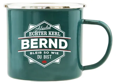 Produktbild von Echter Kerl Emaille Kaffeetasse Kaffeebecher Bernd