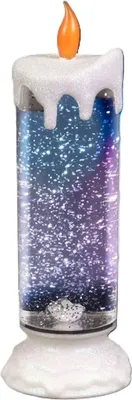 Produktbild von LED-Glitterkerze mit Farbwechsler 24cm Weihnachtskerze Adventskerze Motivkerze
