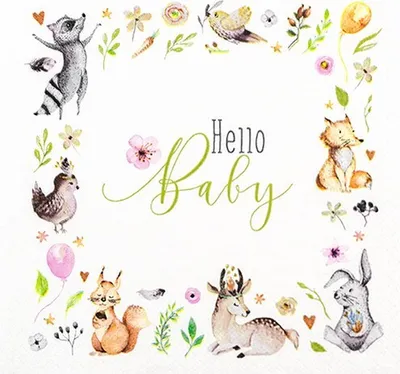Produktbild von Servietten 33x33 cm - Hello Baby