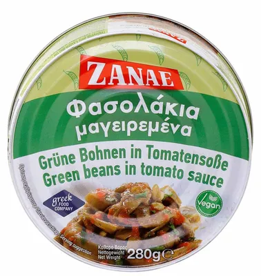 Produktbild von ZANAE | Grüne Bohnen in Tomatensauce „Fasolakia“ | vegan & servierfertig | 280 g