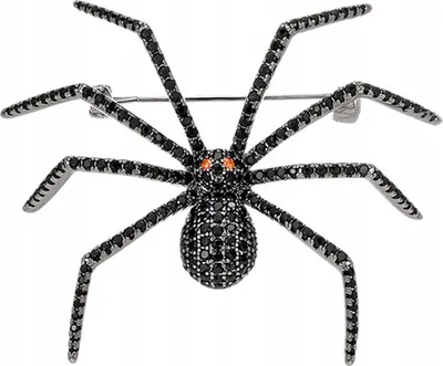 Produktbild von PINETS wunderschöne schwarze Spinnenbrosche mit Zirkonia