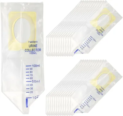 Produktbild von 24 Stück Kinder Urinbeutel, 100 ml, Hygienisch, für Reisen, Camping und Ausflüge