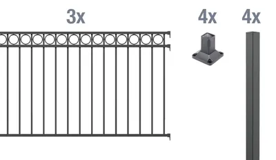 Obrázek produktu pro Alberts kompletní plotová sada Kruh, k přišroubování na antracit Výška 120 cm Délka 6 m