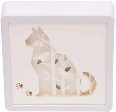 Produktbild von Unyqoos® Creative 3D Papercut-Lichtbox mit Katzendesign für atmosphärische Beleuchtung