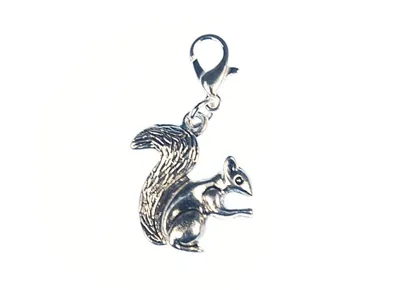 Produktbild von Eichhörnchen Charm Zipper Pull Anhänger Miniblings Grauhörnchen Nuss Wald silber