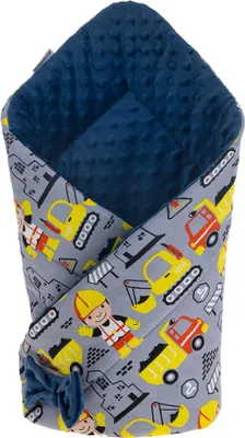 Zdjęcie produktu dla Rożek niemowlęcy minky 80x80 cm Budowniczy / Bocioland