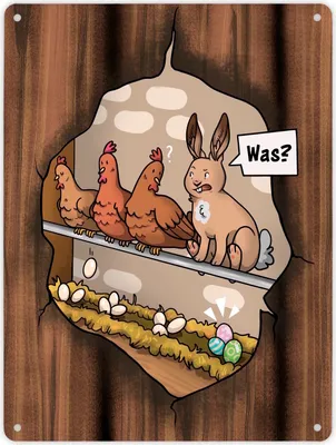 Produktbild von Ostern-Cartoon Metallschild Schild Blechschild Aluminiumschild Emailleschild