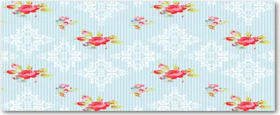 Produktbild von Tulup® Glas-Bild Wandbild aus Glas - 125x50 - Wandkunst - Wandbild hinter gehärtetem Sicherheitsglas - Dekorative Wand für Küche & Wohnzimmer  - Blumen & Pflanzen - Rosen Ornamente - Rot
