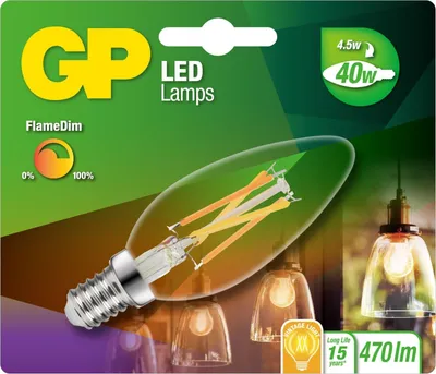 Immagine prodotto di Filamento LED vintage E14 B35 Candela 4,5W/40W Dimmerabile
