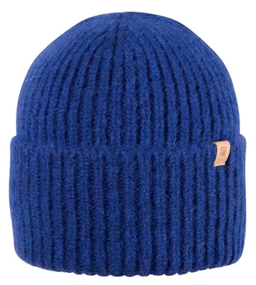 Imagen del producto de Gorro tipo "rippenstrick" en color azul zafiro, talla única.