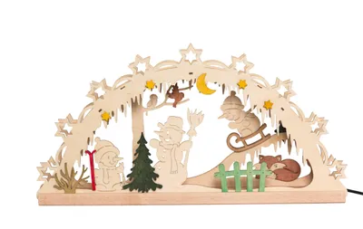 Productafbeelding van Drechslerei Kuhnert 10210 Bouwpakket, kerstverlichting "Sneeuwpop" 10210