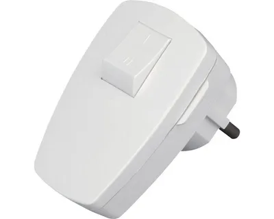 Produktbild von Schutzkontakt-Stecker mit 2-poligem Schalter arktisweiß